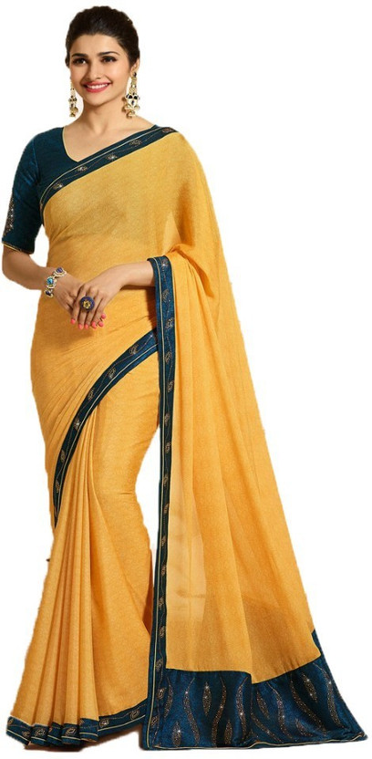 Bombey Velvat Fab Embellished Fashion Georgette, Chiffon Saree